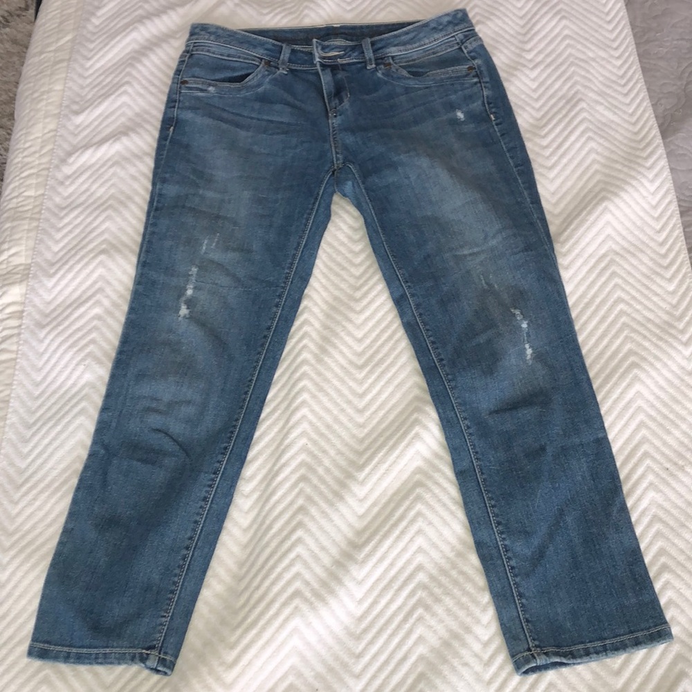 Denim Capri Straight-Leg Jeans